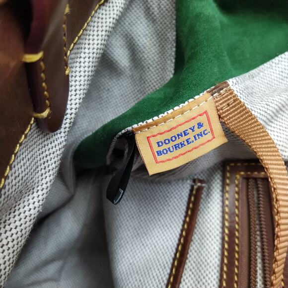 Dooney & Bourke Florentine Brown Leather Double Handle Large Tote Shoulder Bag - Picture 13 of 16